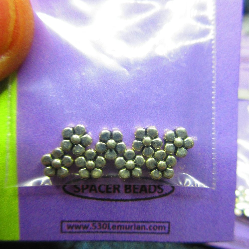 Silver Plated 7mm Flower Spacer Beads 8Pcs In Each Package Lot Of 10 Packages